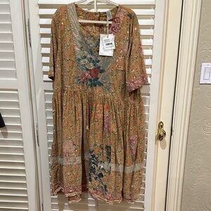 Magnolia Pearl Multicolor Floral Dress NWT
